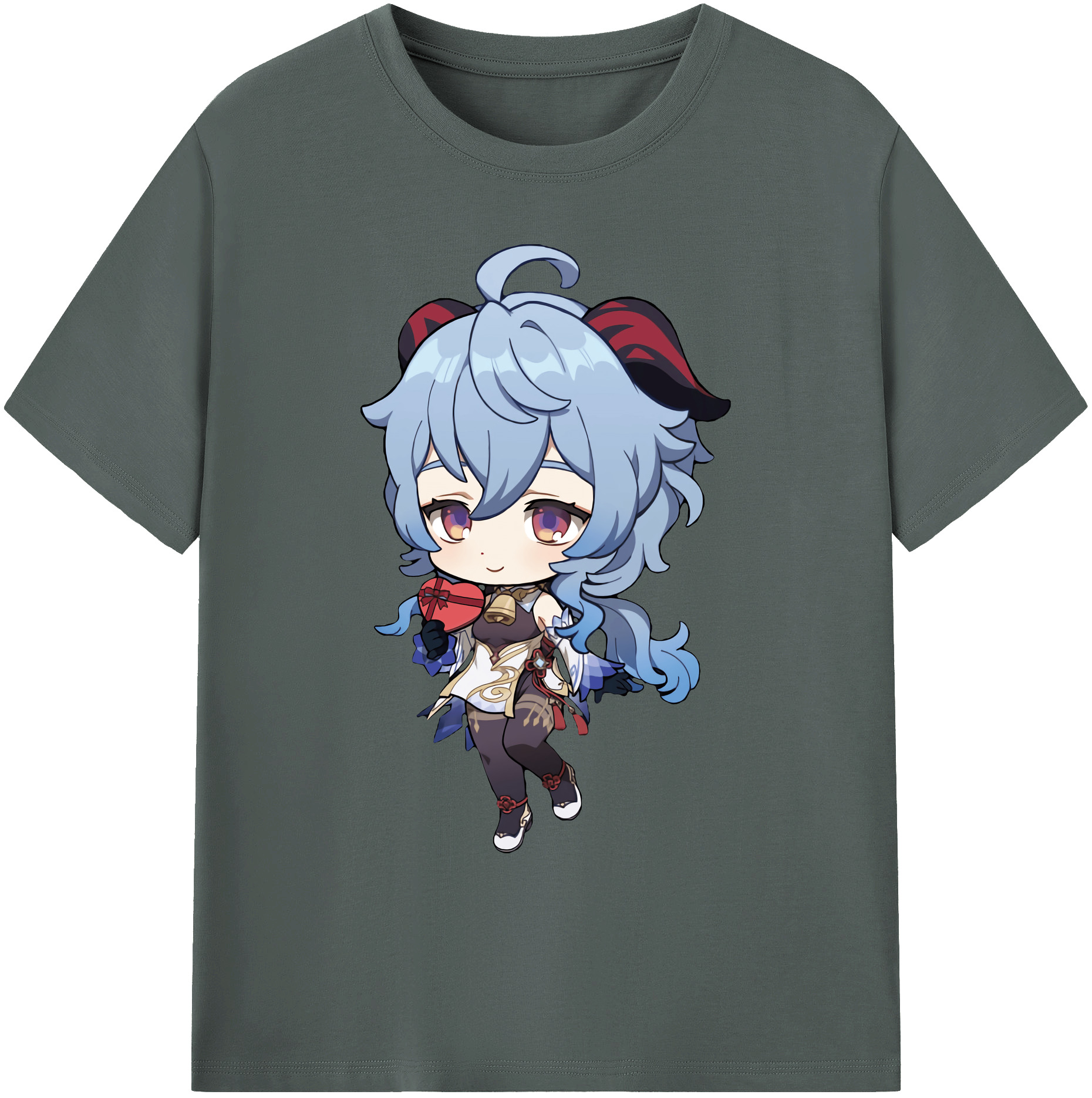 げんし神 甘雨 かんう genshin Ganyu 綿100％ メンズ半袖Tシャツ｜肌触りやわらか＆通気性